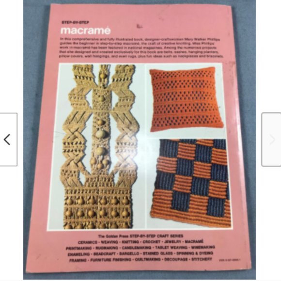 Macrame Step by Step Pattern Book Wall Hanging Purse Fishnet Tote Shopping Bag - Picture 3 of 3